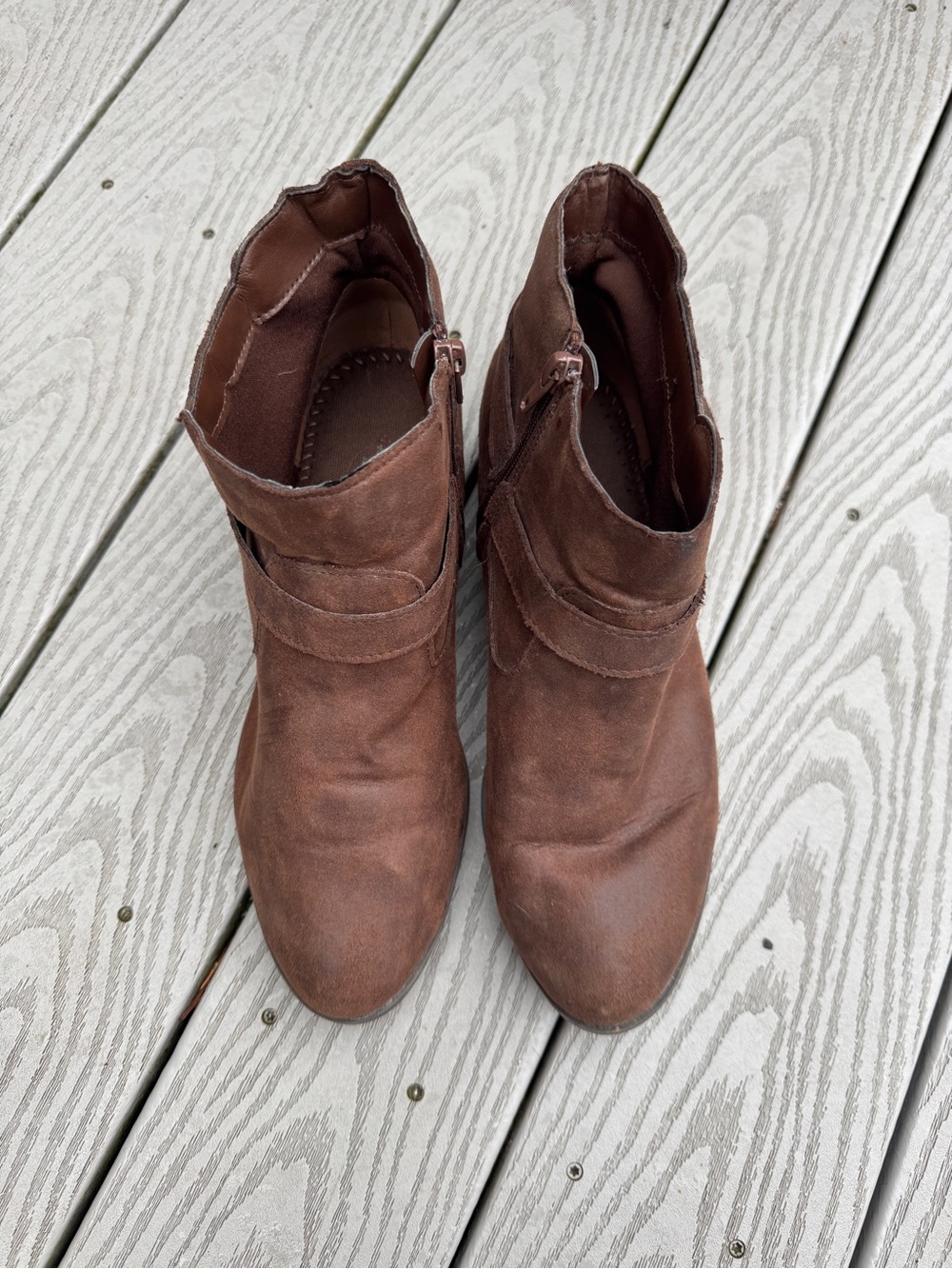 Avenue Cloudwalkers Brown Suede Ankle Boots with Stud & Buckle Detail - Picture 3 of 6